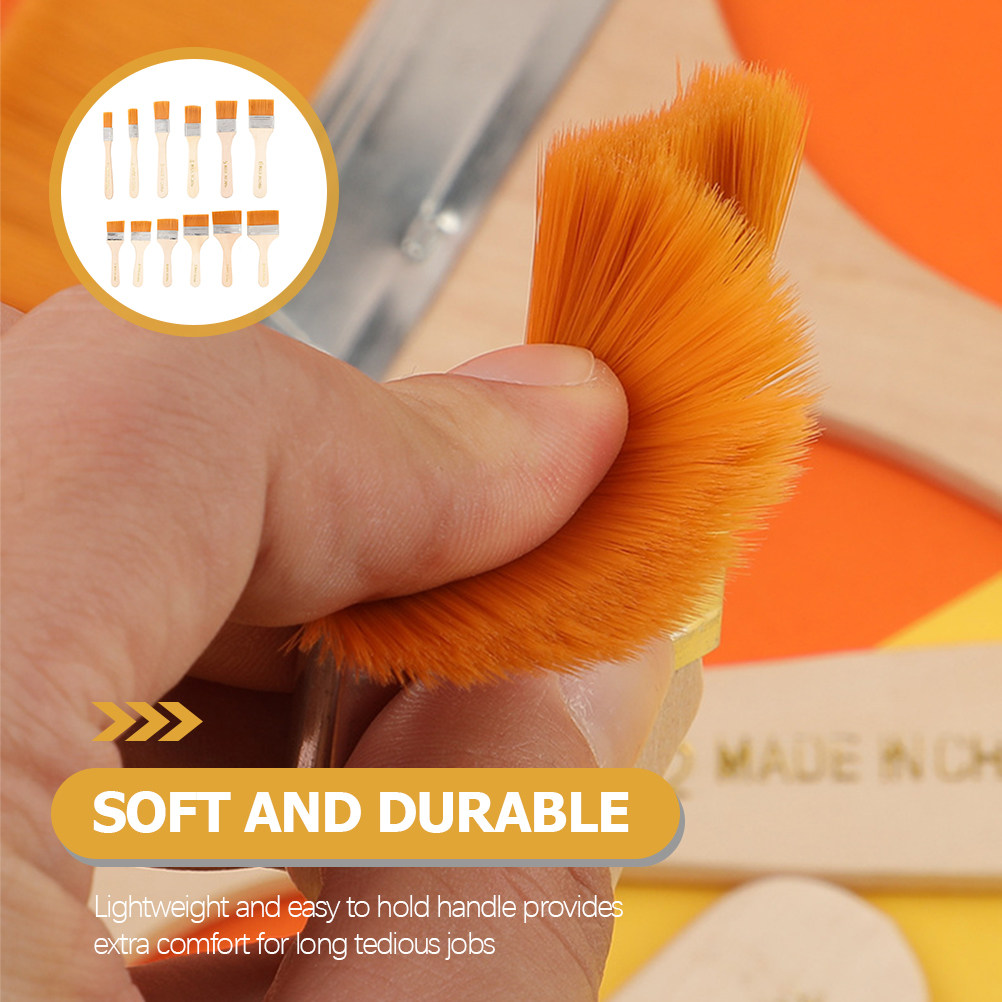 Home Improvement Fence - 12Pcs Nylon Flat Paint Brushes Set