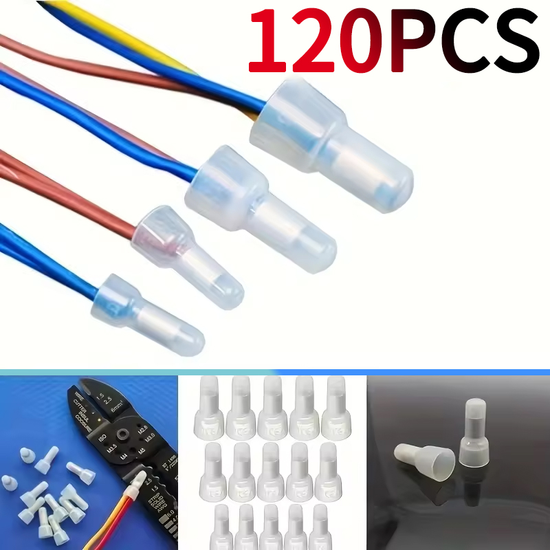 Wire Connector Cap - 120/100Pcs Closed End Crimp Cap 22-16