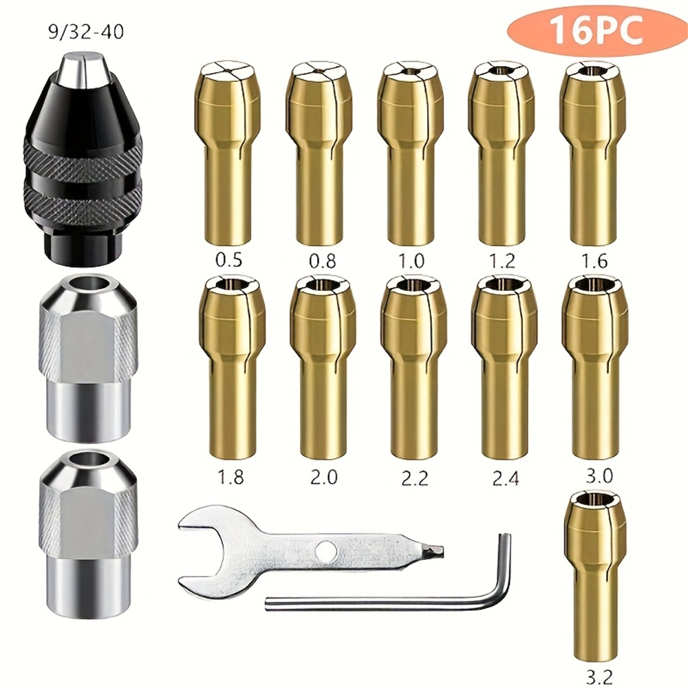 Home Improvement Diy - 16-Piece Portable Household Rotary Tool Chuck
