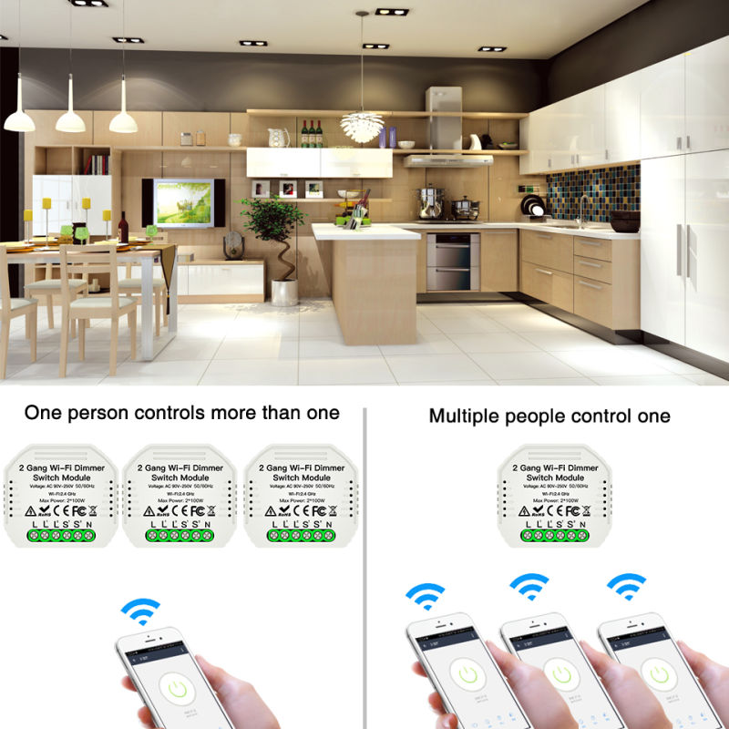 2Gang Wifi Dimmer Light Switch - Home Improvement Diy avaliação e preço