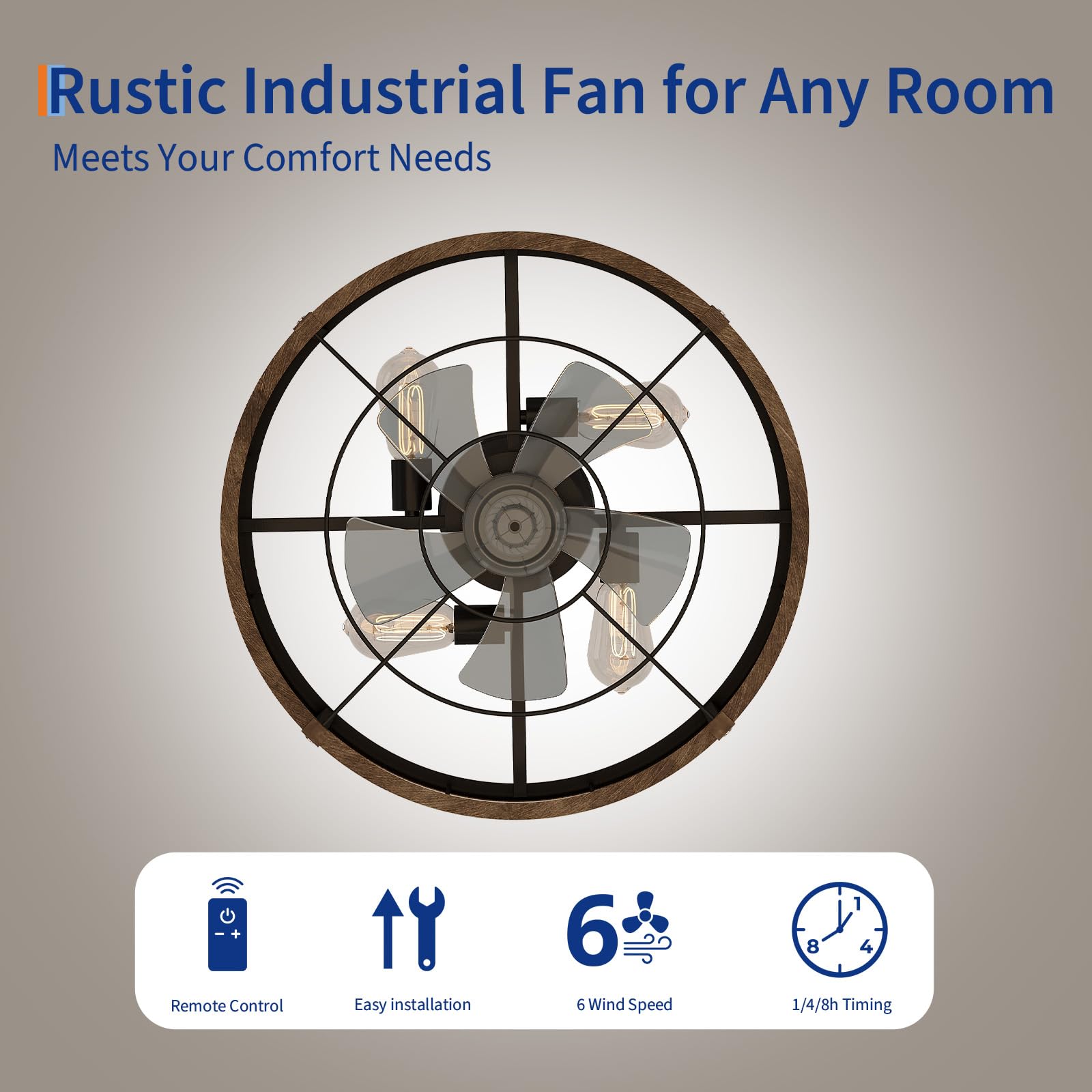 20'' Caged Flush Mount Ceiling - Ceiling Fan Mount avaliação e preço
