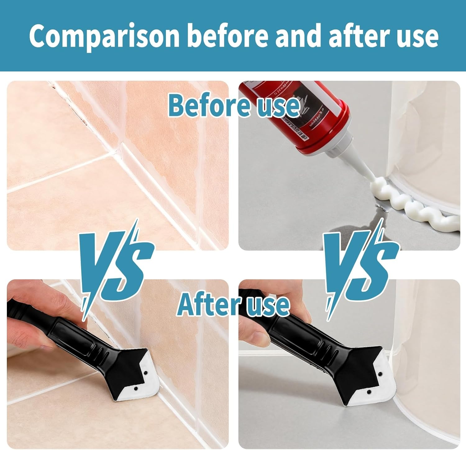 Silicone Caulking Tool Kit，Gla - Bathroom Caulk Siliconized avaliação e preço
