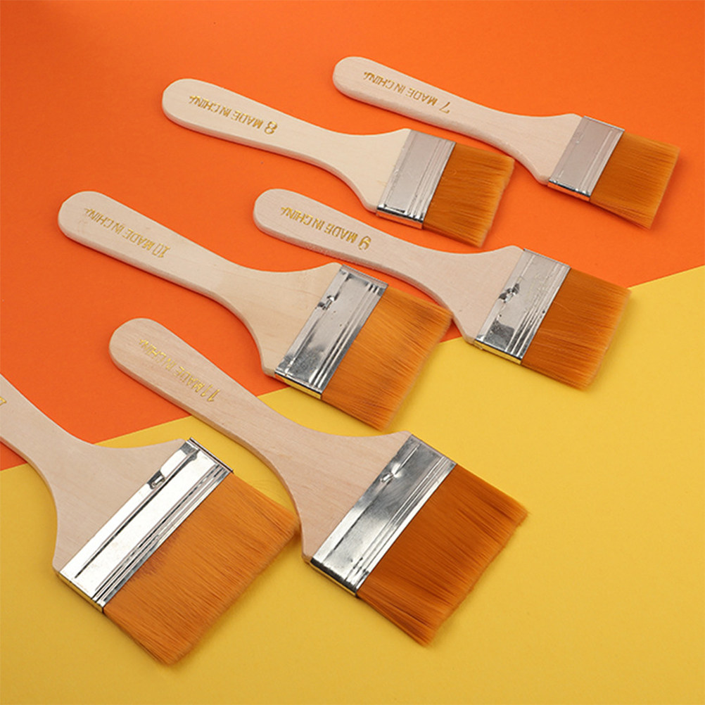 12Pcs Nylon Flat Paint Brushes - Home Improvement Fence avaliação e preço