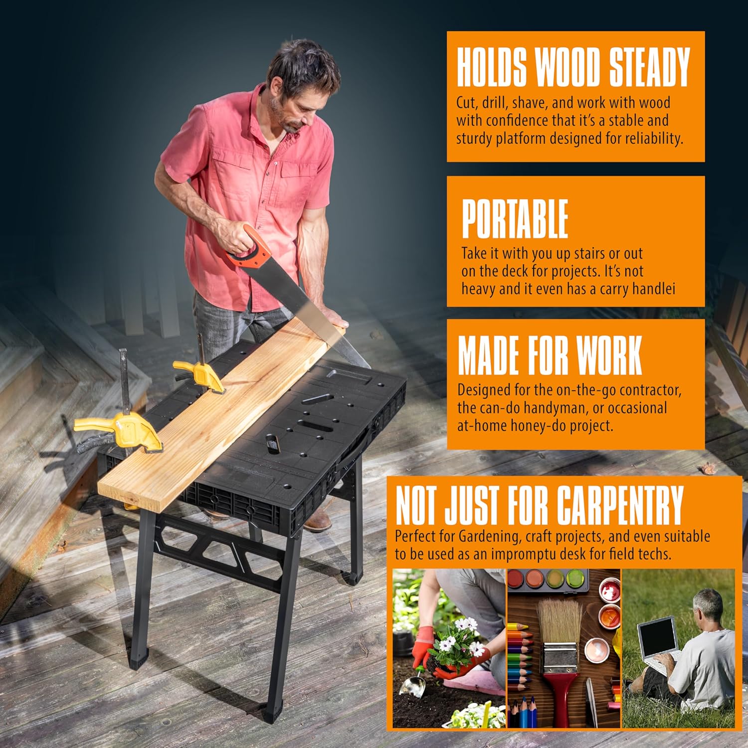 Folding Workbench with 1650 Lb - Home Improvement Diy avaliação e preço