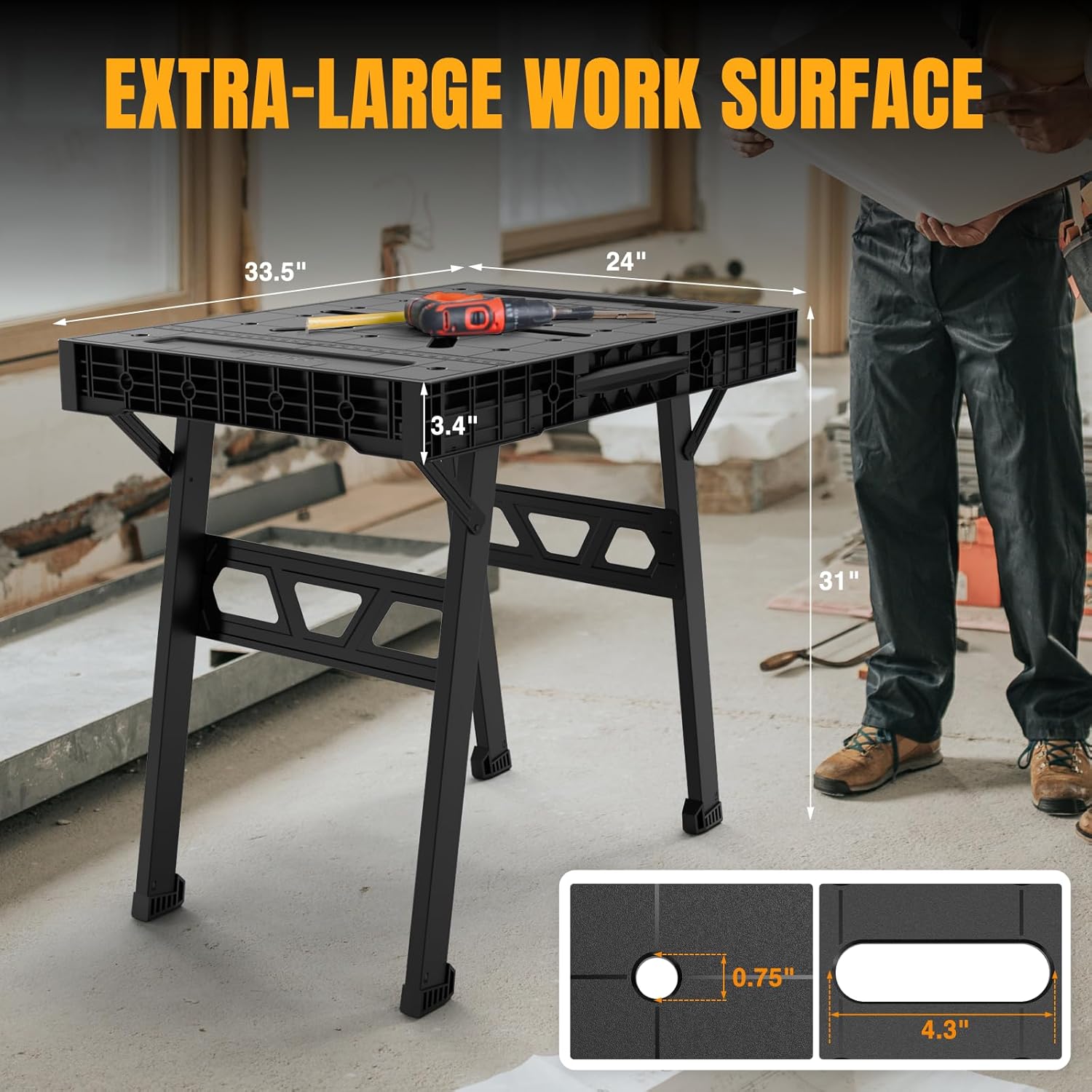 Folding Workbench with 1650 Lb - Home Improvement Diy avaliação e preço