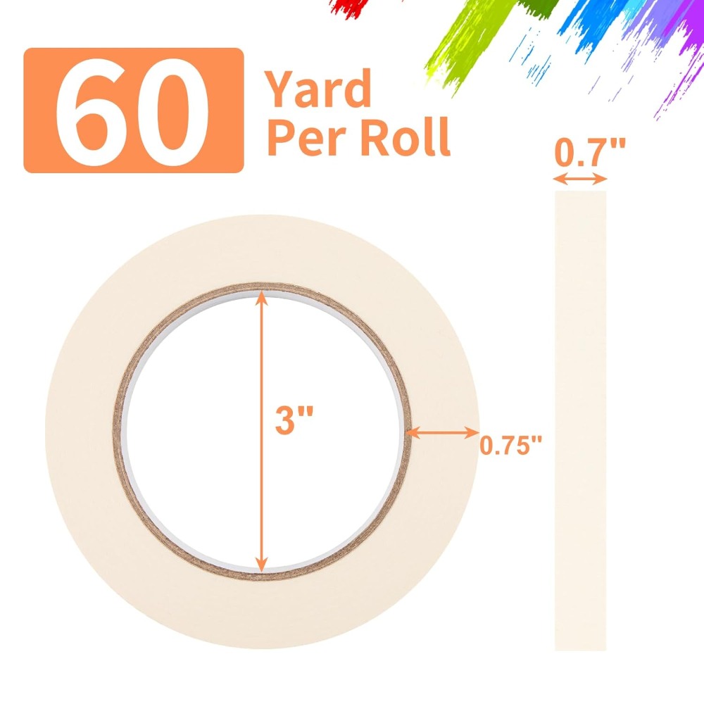 0.7 Inch x 60 Yard White Maski - Home Improvement Diy avaliação e preço