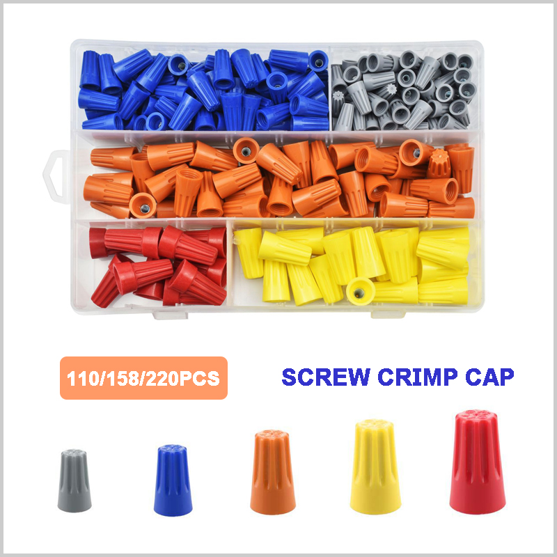110/158/220Pcs Screw Crimp Cap - Wire Connector Cap avaliação e preço