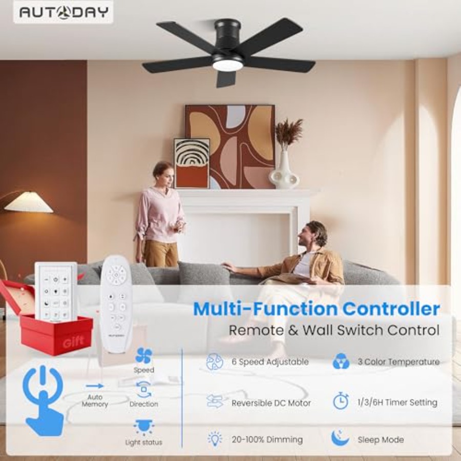 Low Profile Ceiling Fan with L - Ceiling Fan Mount avaliação e preço