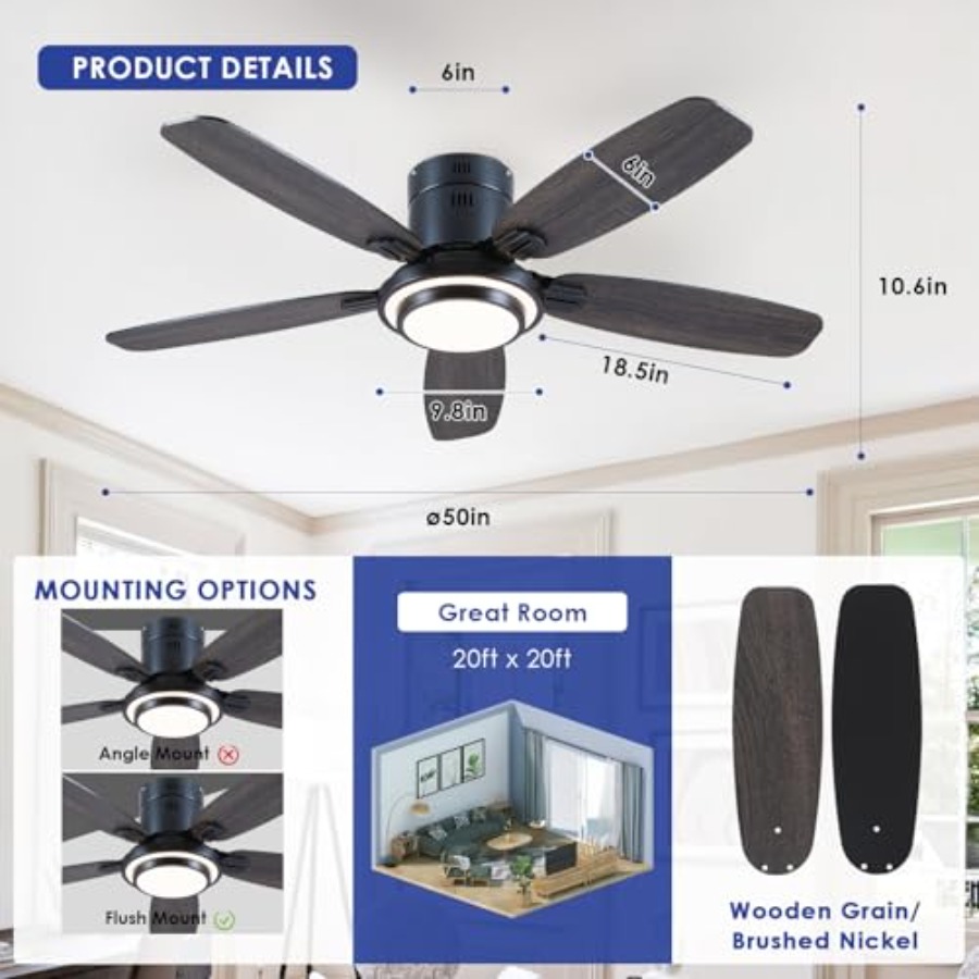 Low Profile Ceiling Fans with  - Ceiling Fan Mount avaliação e preço