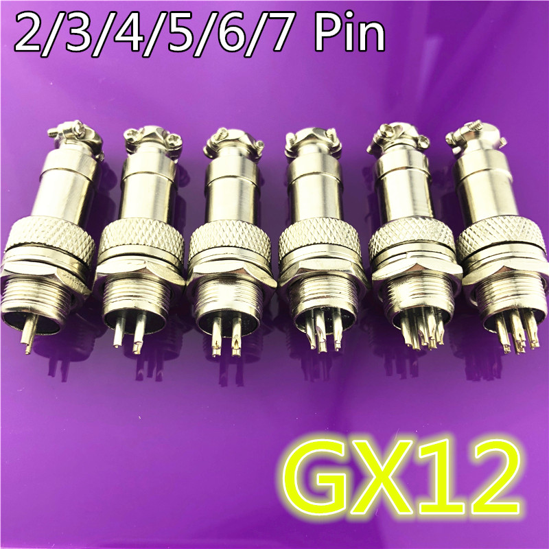 1set GX12 2/3/4/5/6/7 Pin Male - Wire Connector Cap avaliação e preço
