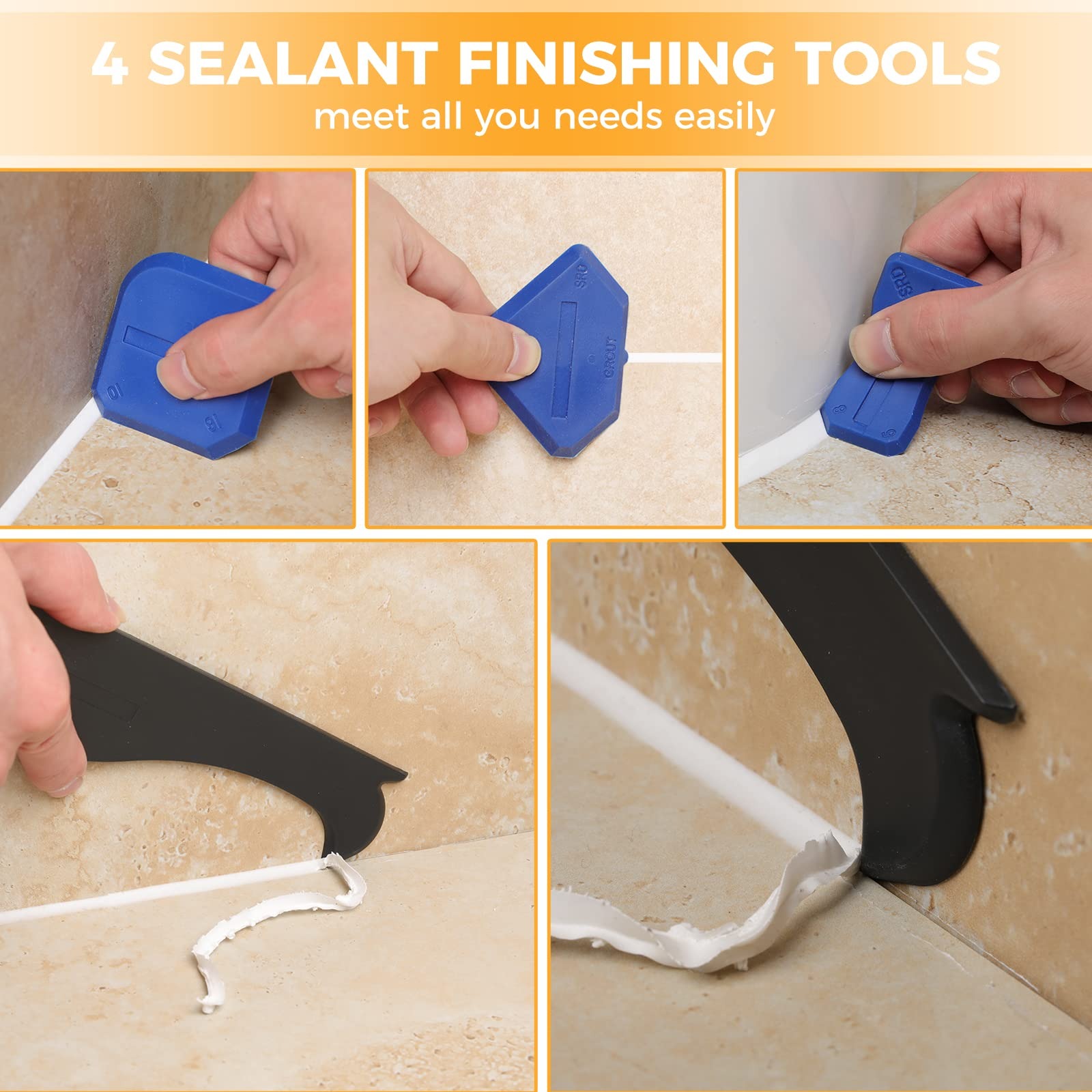 10 PCS Silicone Caulking Tools - Bathroom Caulk Siliconized avaliação e preço