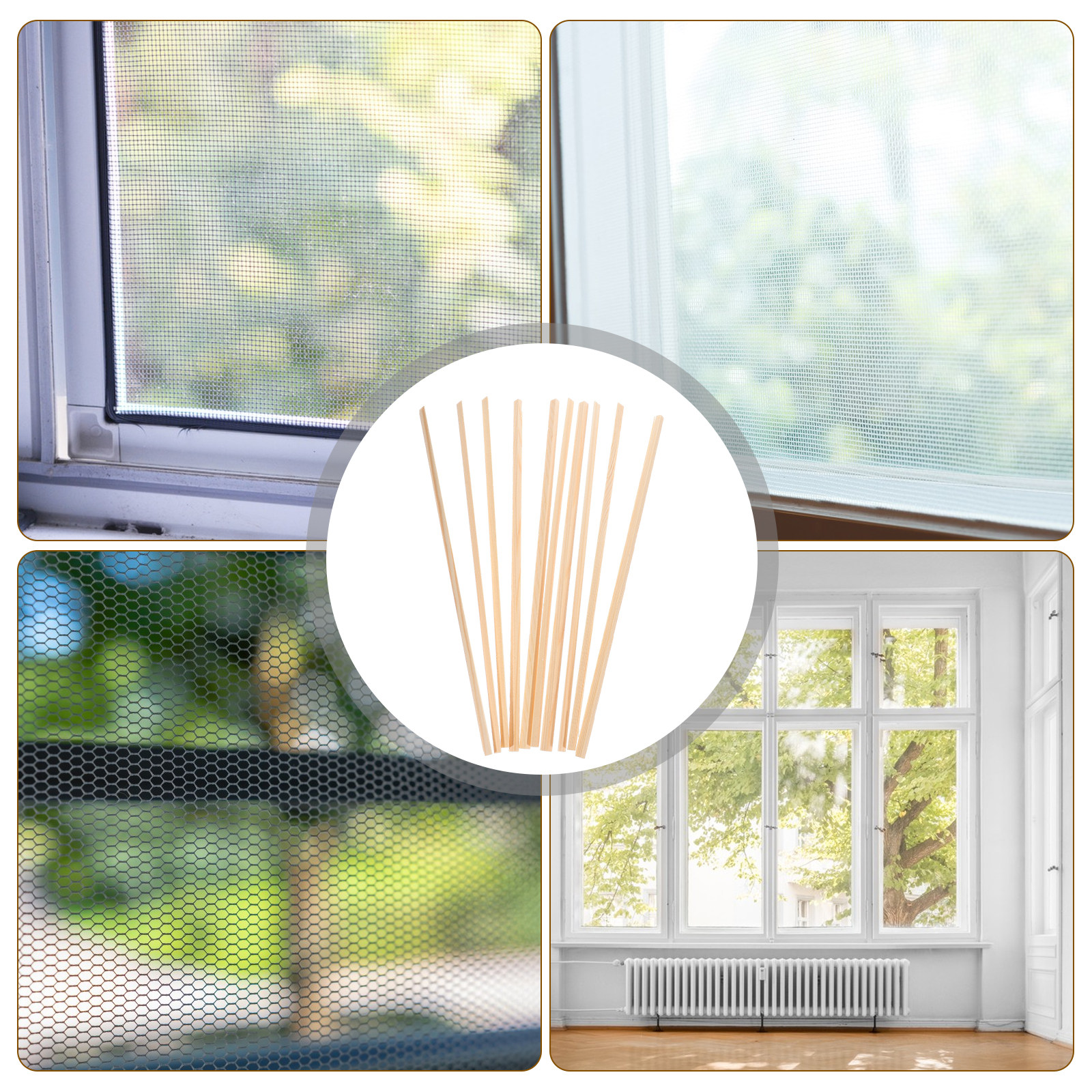 10Pcs Wooden Window Decorative - Home Improvement Diy avaliação e preço