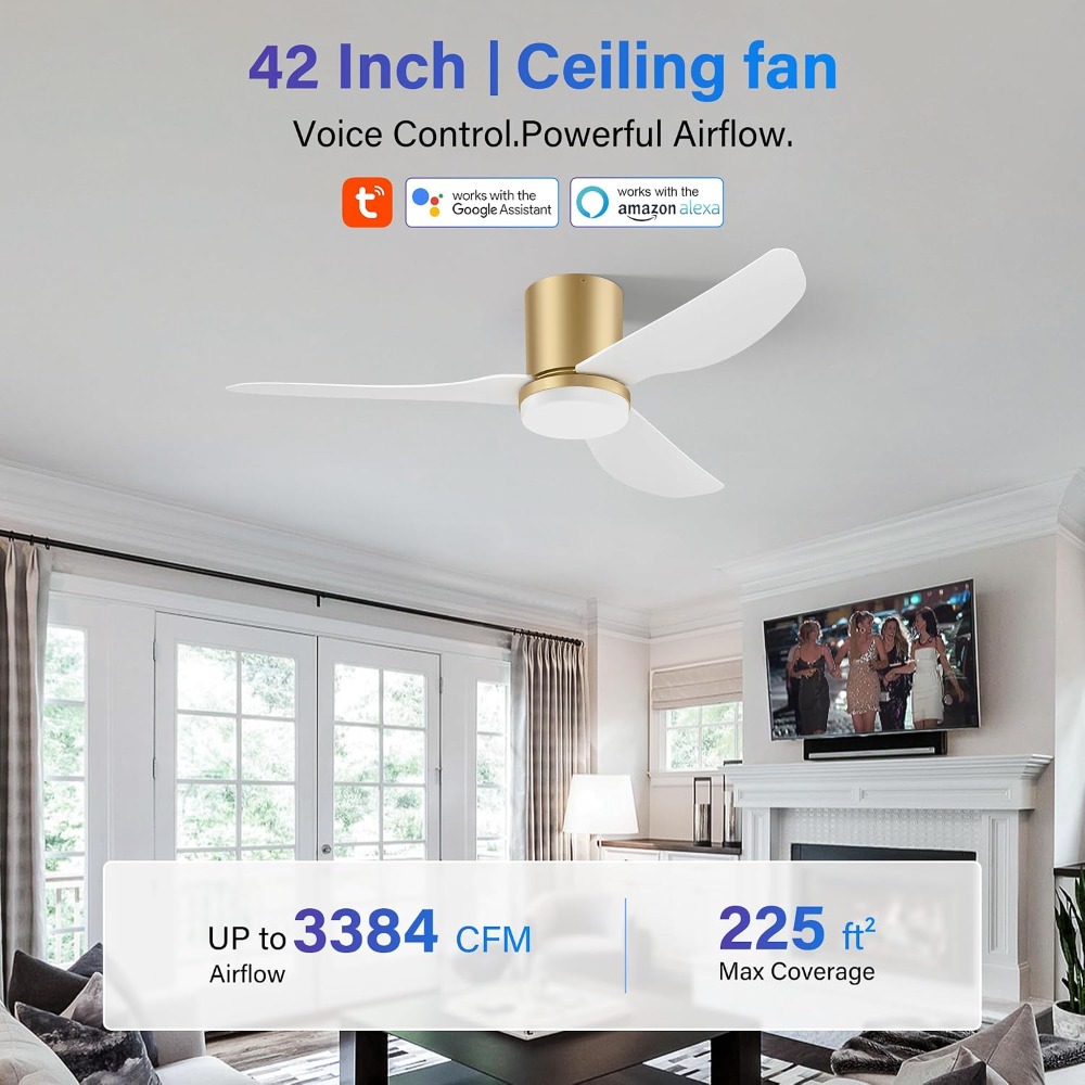 42 Inch Smart Ceiling Fan with - Ceiling Fan Mount avaliação e preço